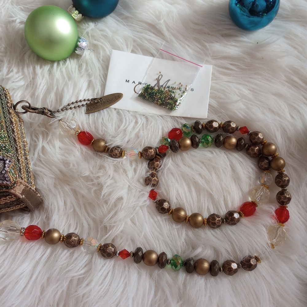 Mary Frances Will All the Trimmings Beaded Christmas Tree Holiday Vintage Bag - Picture 13 of 16